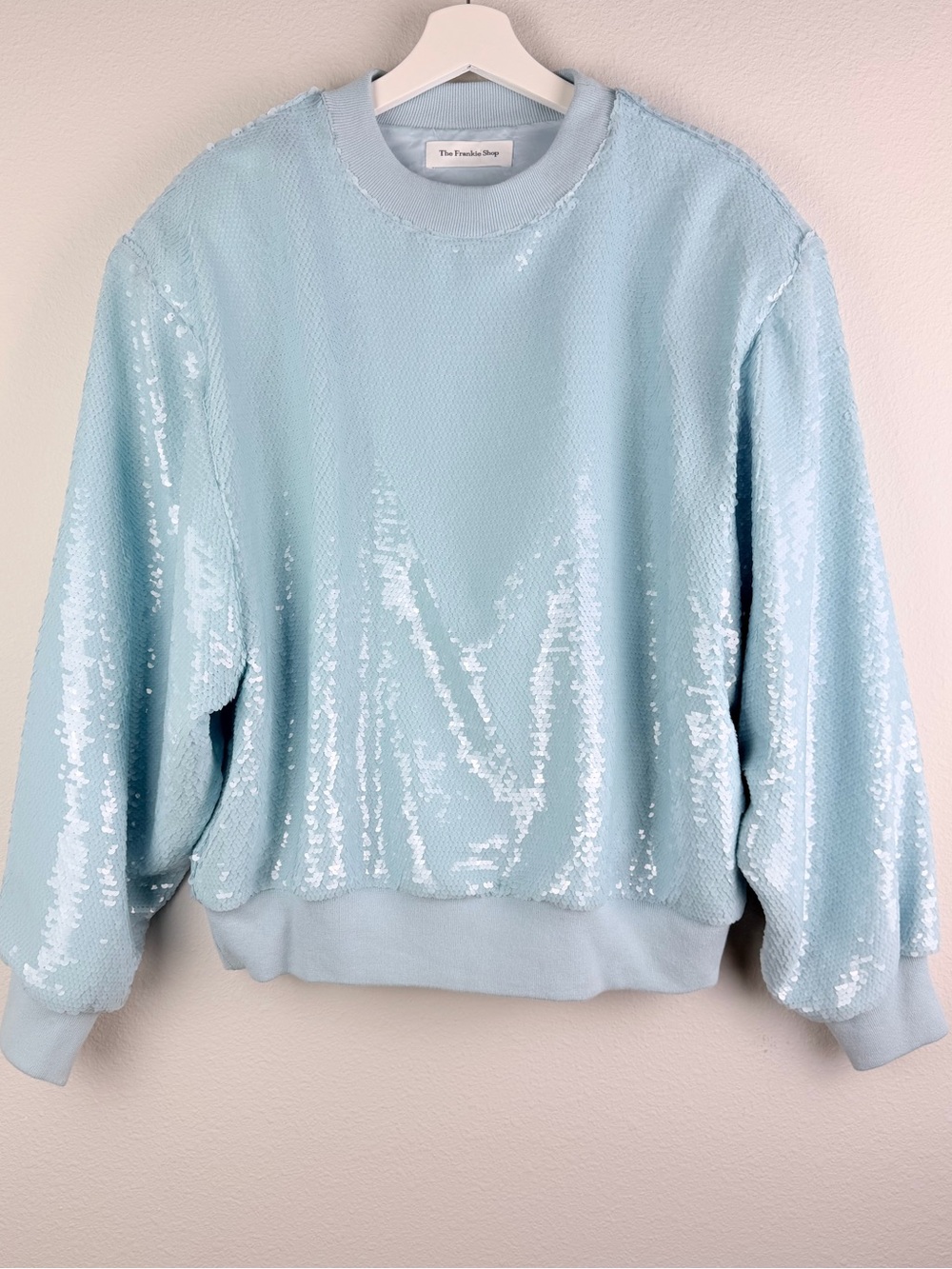 THE FRANKIE SHOP Metz Blue Sequin Sweatshirt